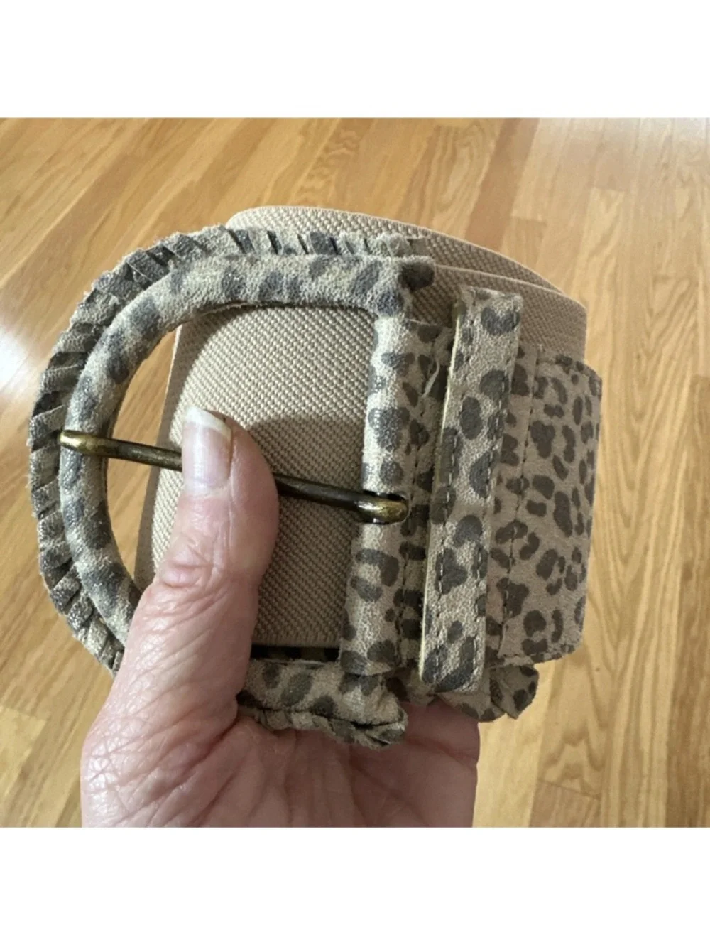 VINTAGE LEATHEROCK ANIMAL PRINT STRETCH WIDE WAIST BELT